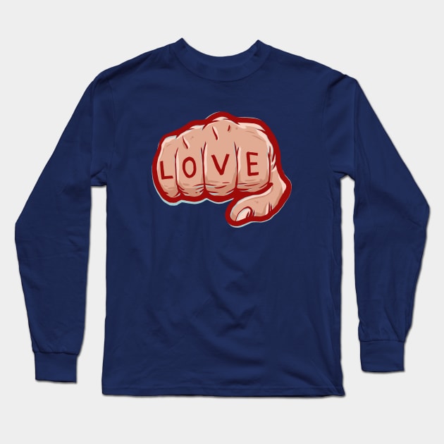 Fist of Love Long Sleeve T-Shirt by bigbadrobot